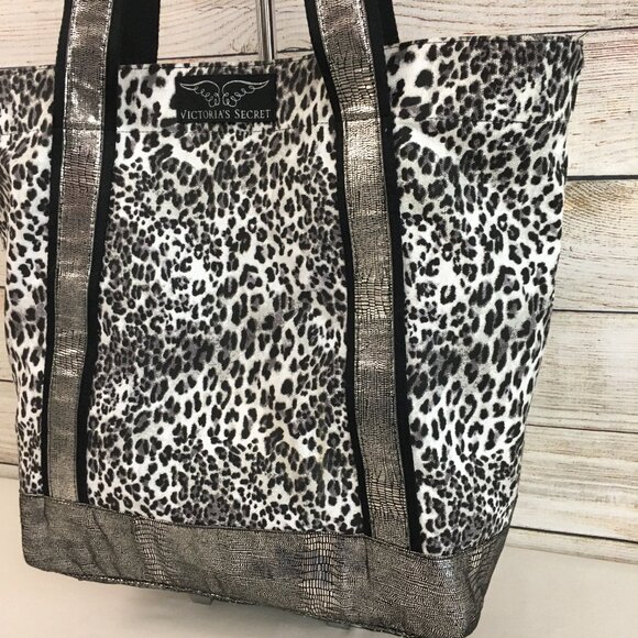 Victoria's Secret Leopard Metallic Large Cloth Tote Bag - Picture 2 of 14